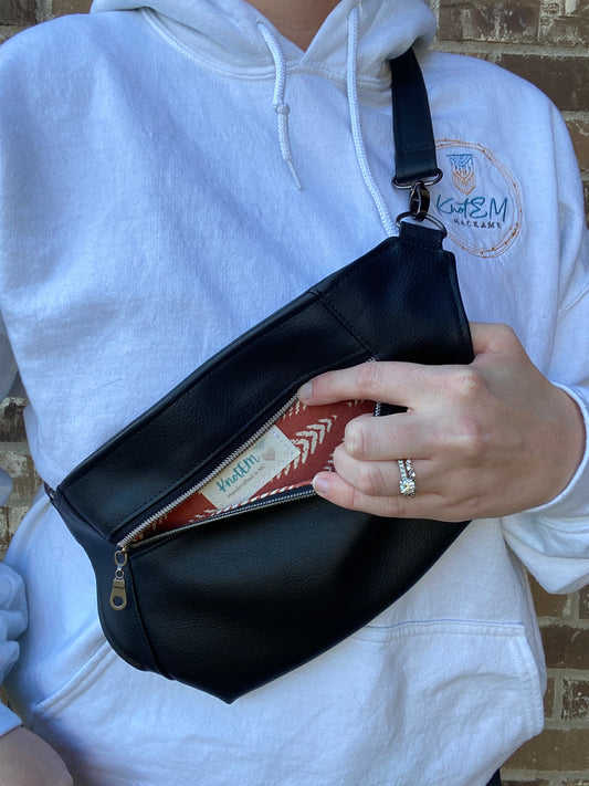 Cross-Body Bag - Faux Leather/Rust