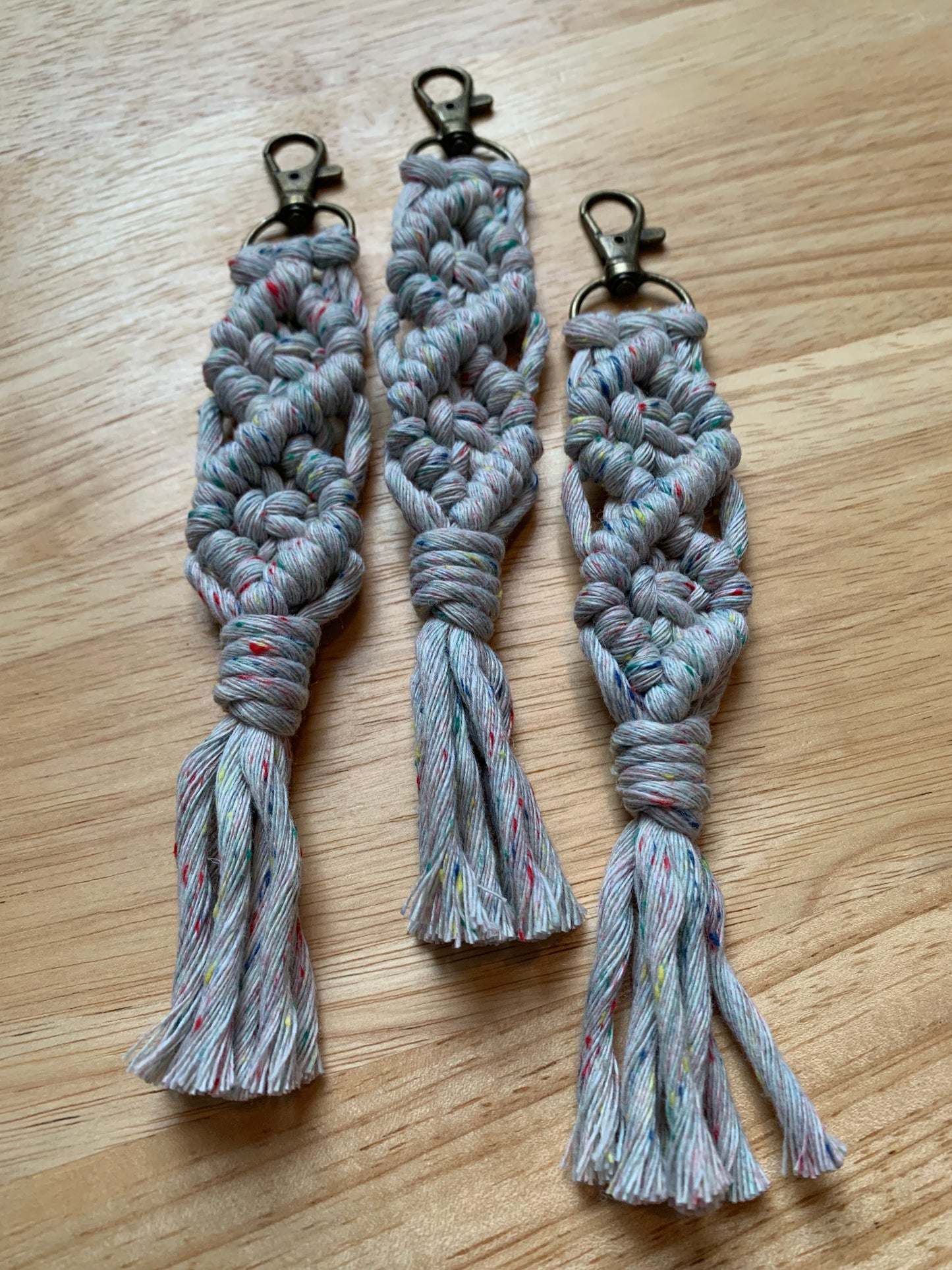 Rainbow Macrame Keychain