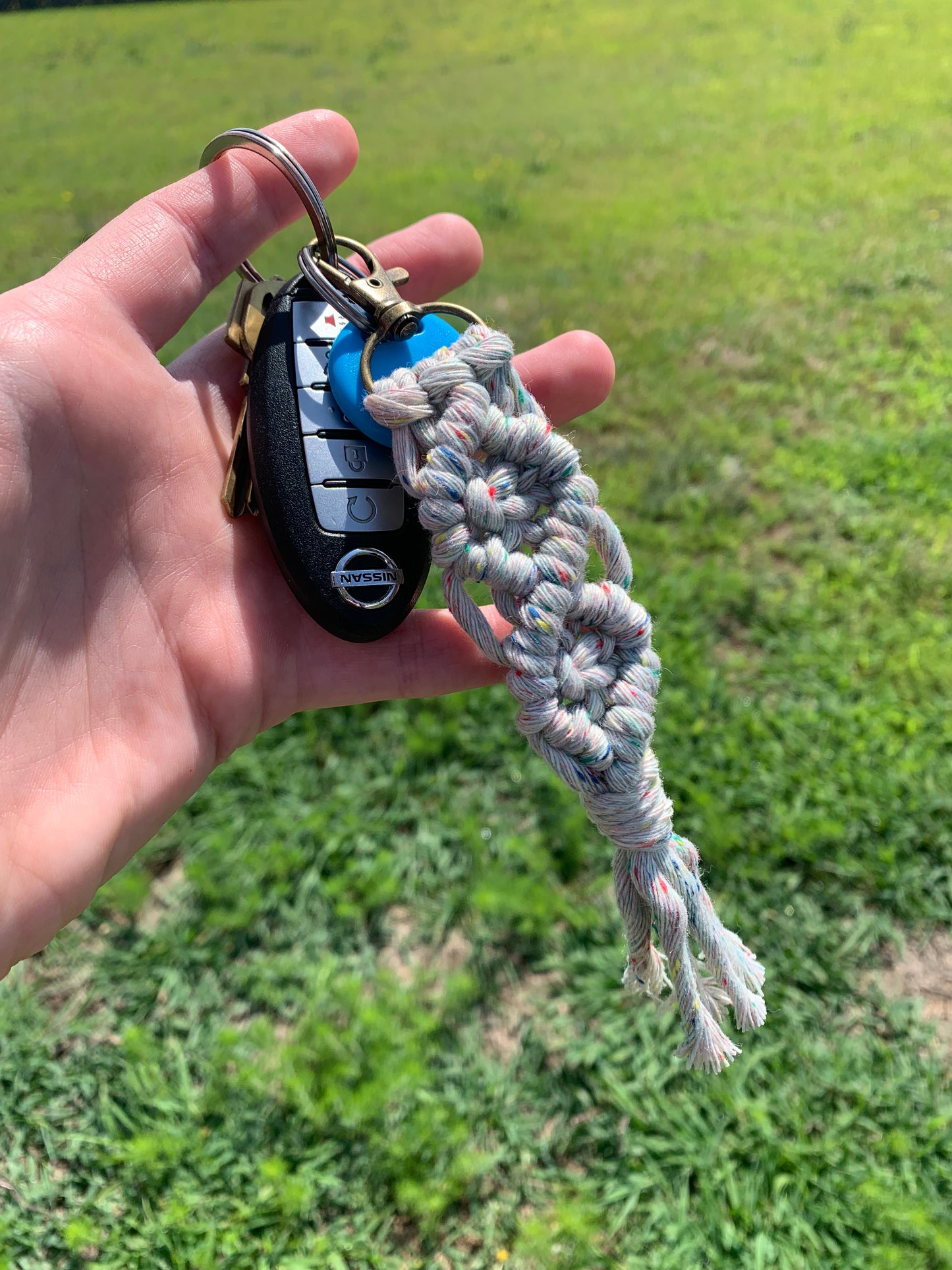 Rainbow Macrame Keychain