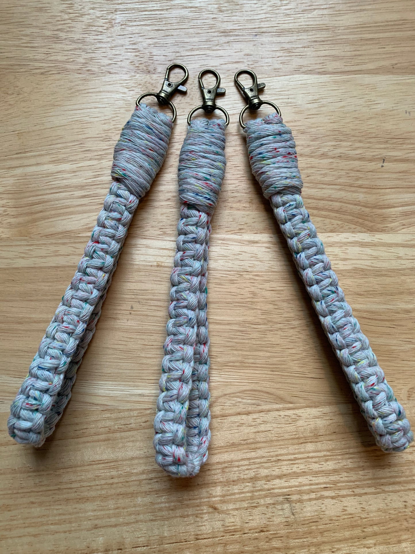 Rainbow Macrame Wristlet