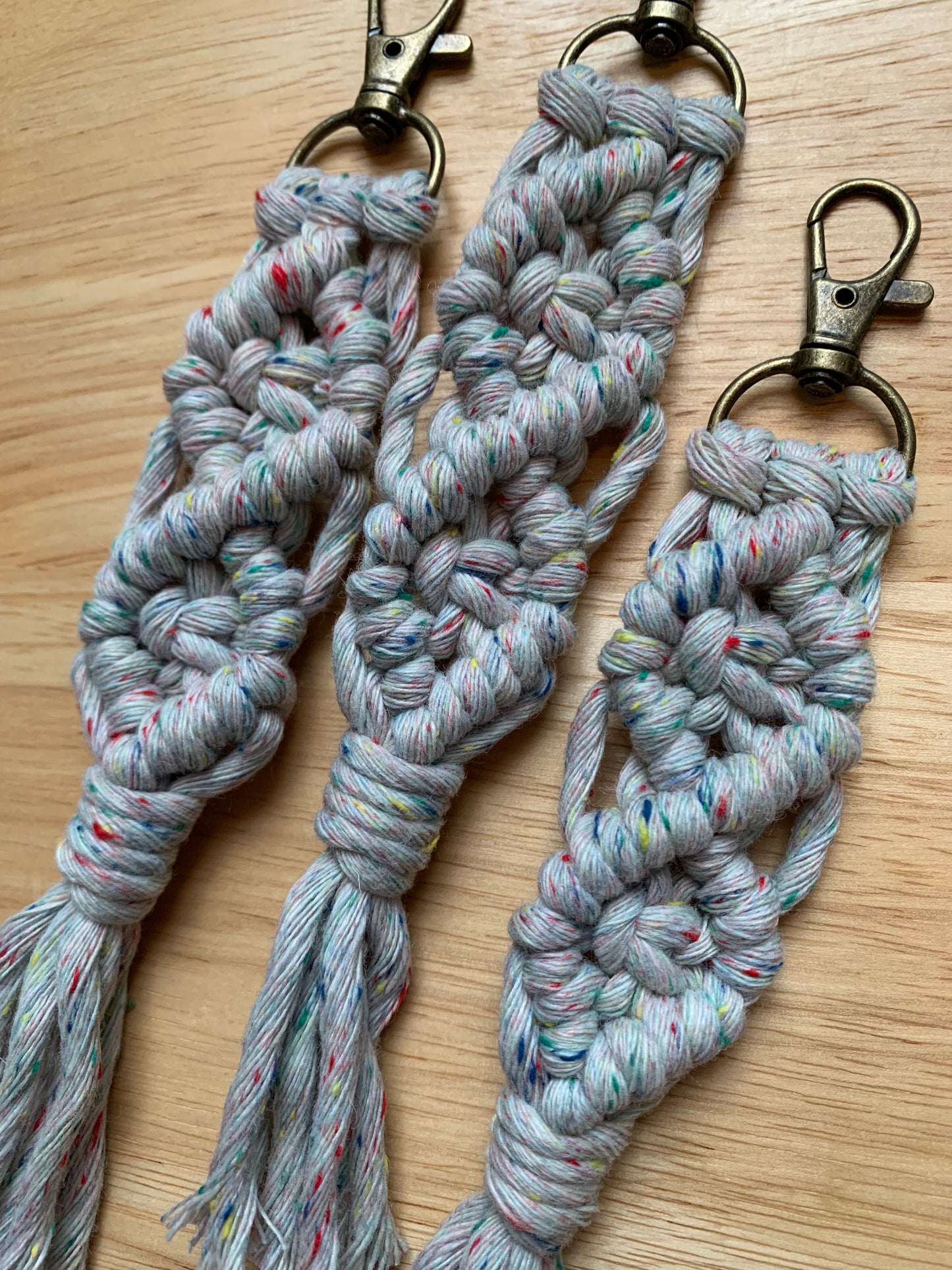 Rainbow Macrame Keychain