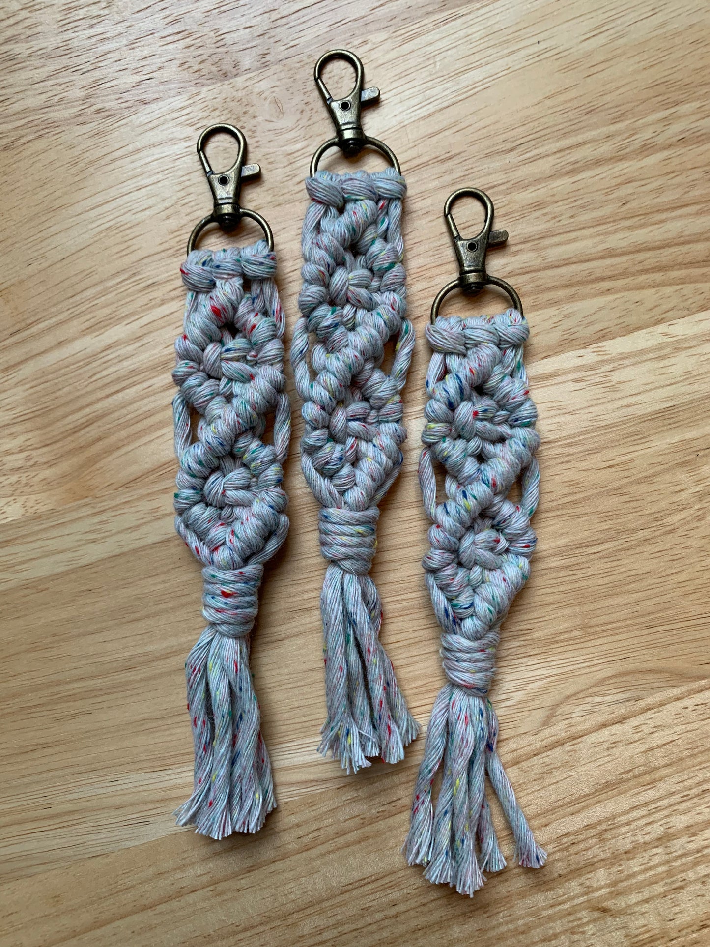 Rainbow Macrame Keychain